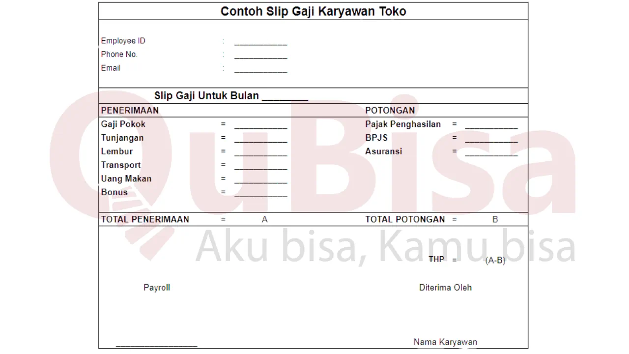 Contoh Slip Gaji Karyawan Beserta Format Dan Komponennya 6371