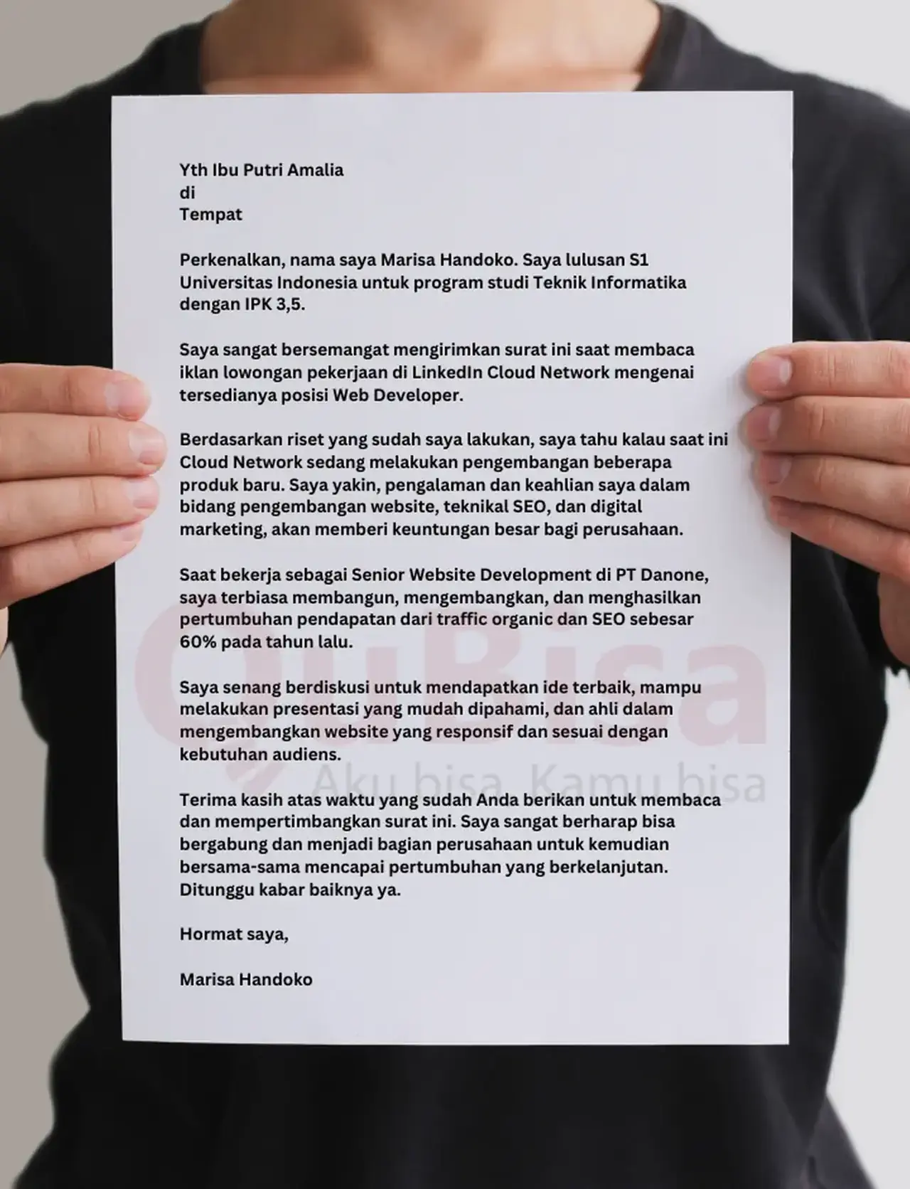 Contoh Cover Letter Dalam Bahasa Indonesia